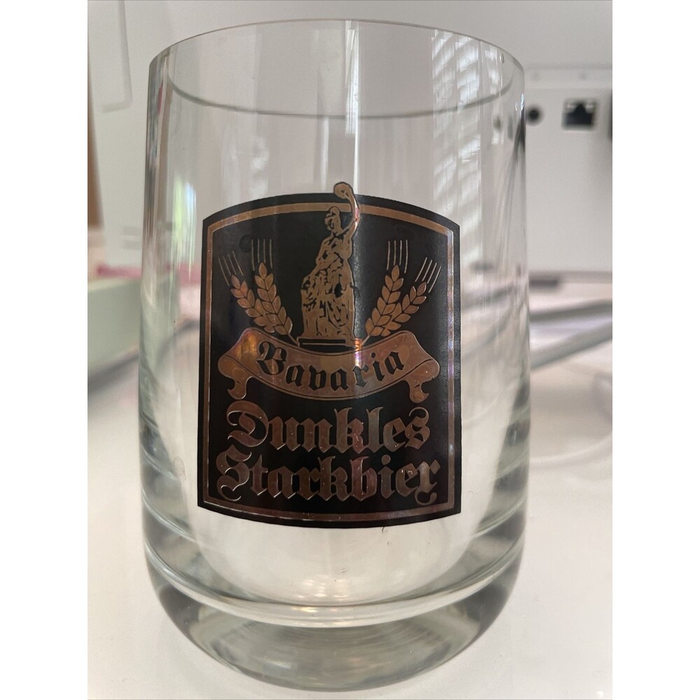 BAVARIA GERMAN BEER GLASS with handle - Dunkles Strarkbier .3L